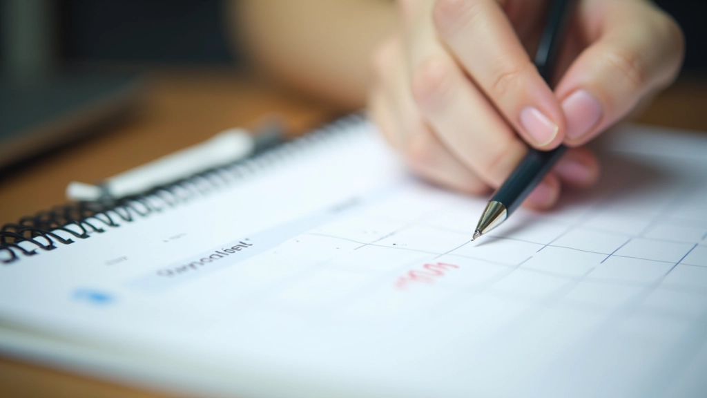 Calendar and planning materials showing quarterly review schedule and audit checklist for design system maintenance